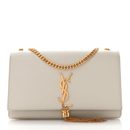 Saint Laurent Grain De Poudre Calfskin Medium Classic Monogram Kate Tassel Satchel Crema Soft 1 of 13