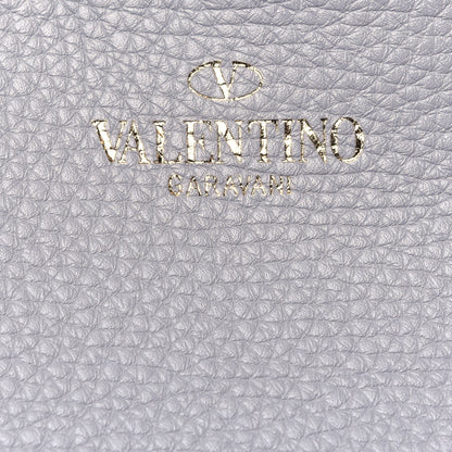 Valentino Garavani Grained Calfskin Rockstud Shoulder Tote Pastel Grey 7 of 11