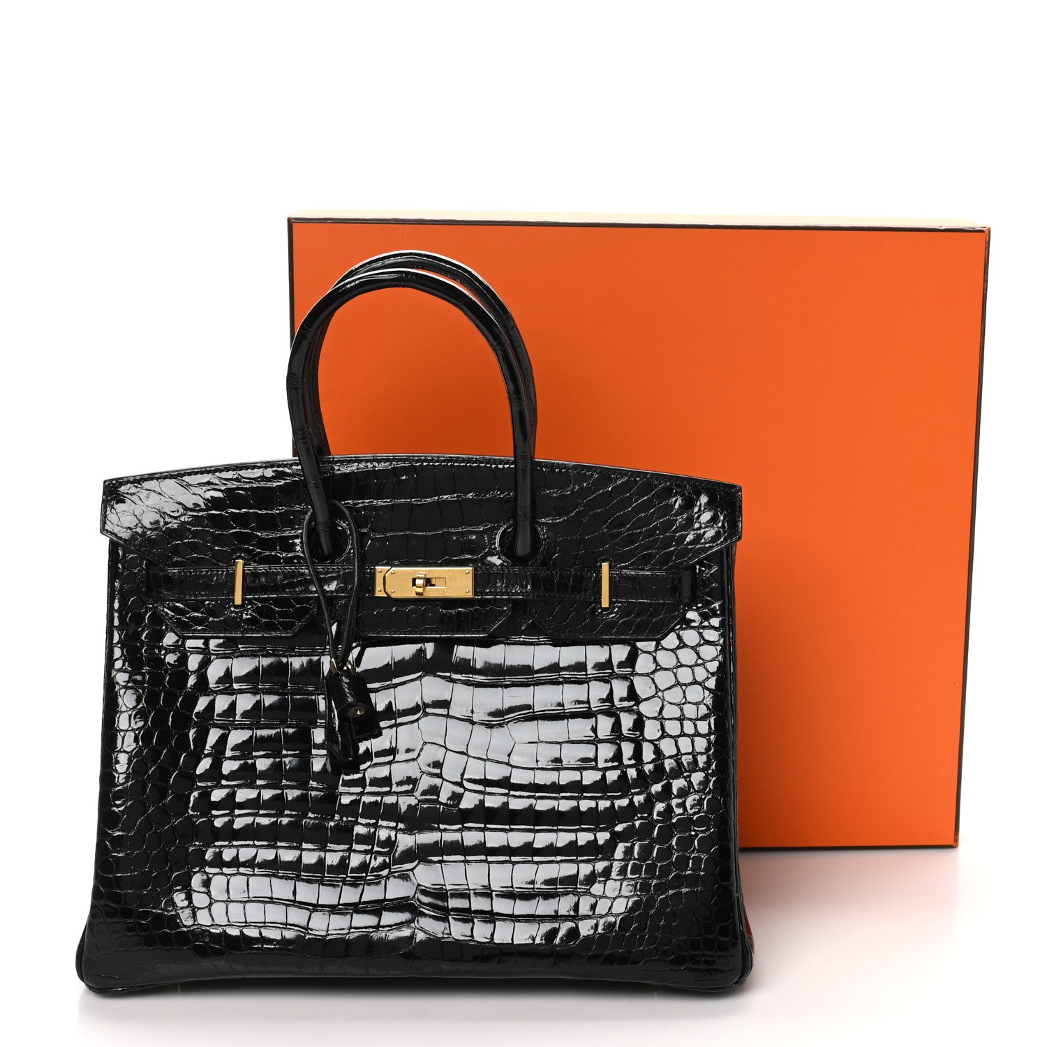 Hermes Shiny Porosus Crocodile Birkin 35 Black 11 of 11