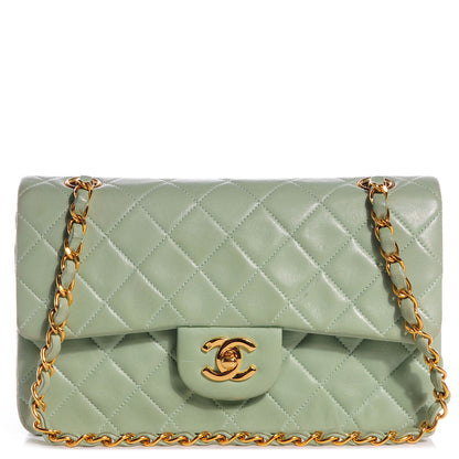 Chanel Lambskin Small Double Flap Light Green 1 of 9