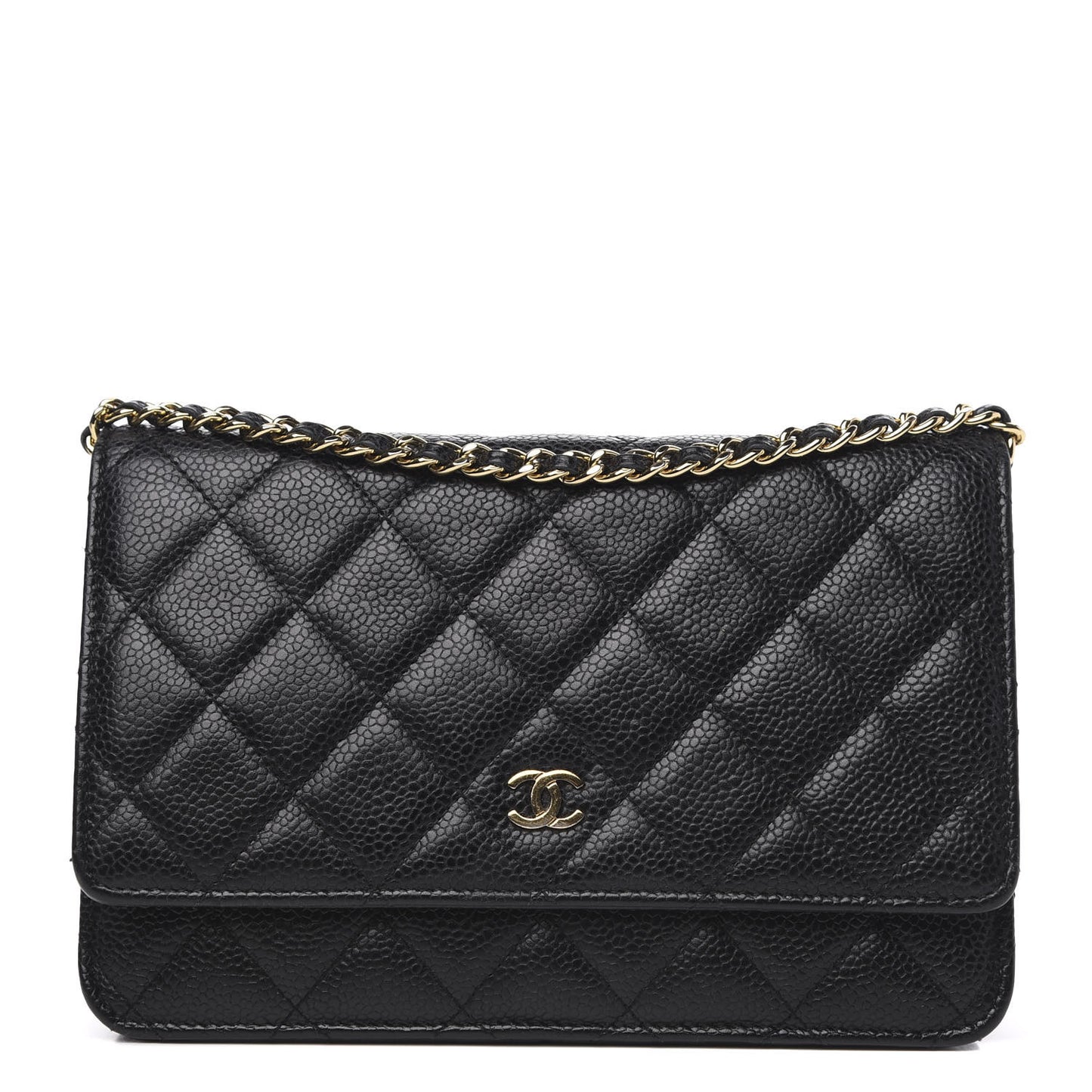 Caviar Quilted Wallet On Chain WOC Black