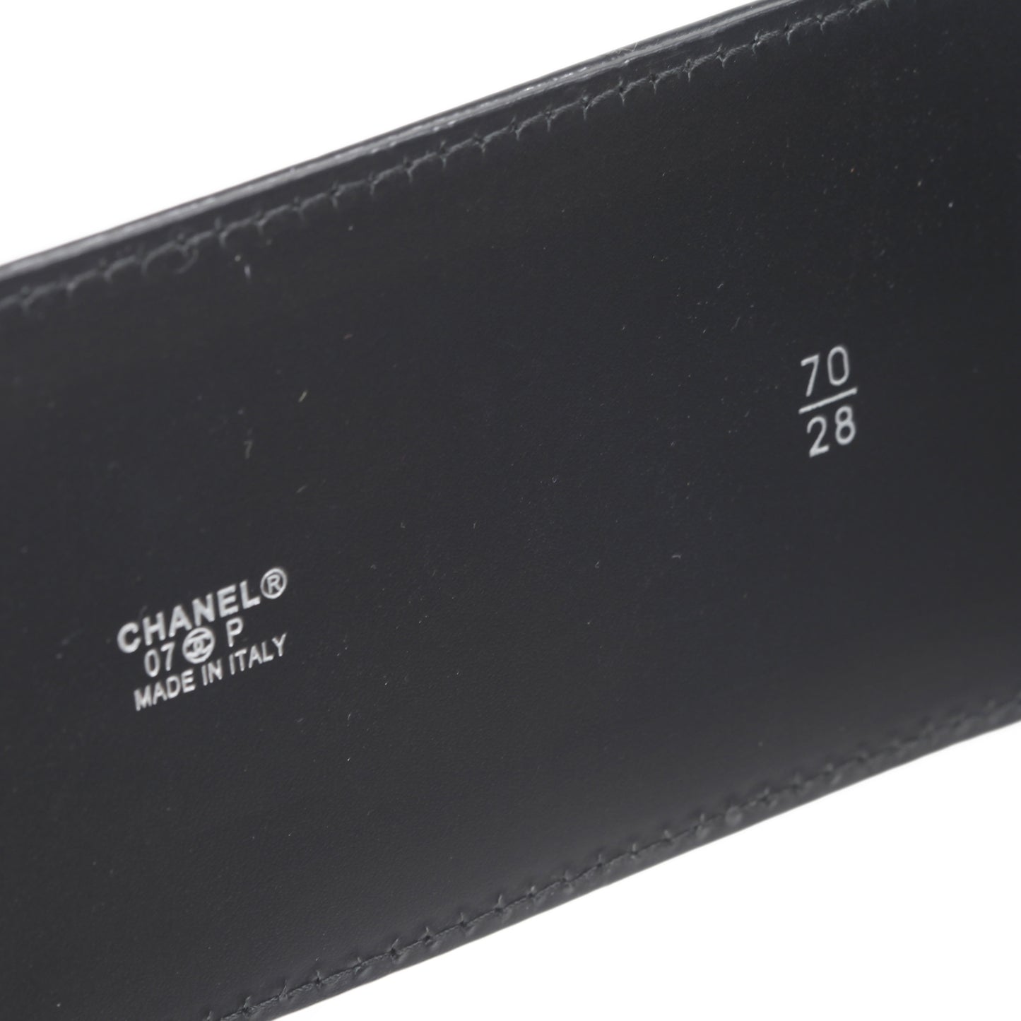 Patent Leather Silver CC Buckle Wide Belt 70 28 Black