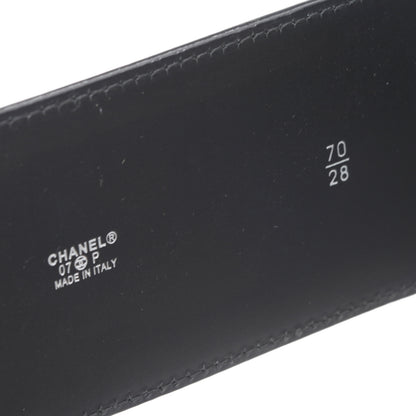 Chanel Patent Leather Silver CC Buckle Wide Belt 70 28 Black 4 of 6