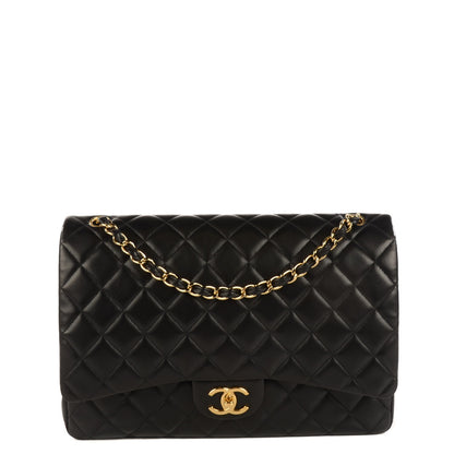 Chanel Lambskin Quilted Maxi Double Flap Black 1 of 9