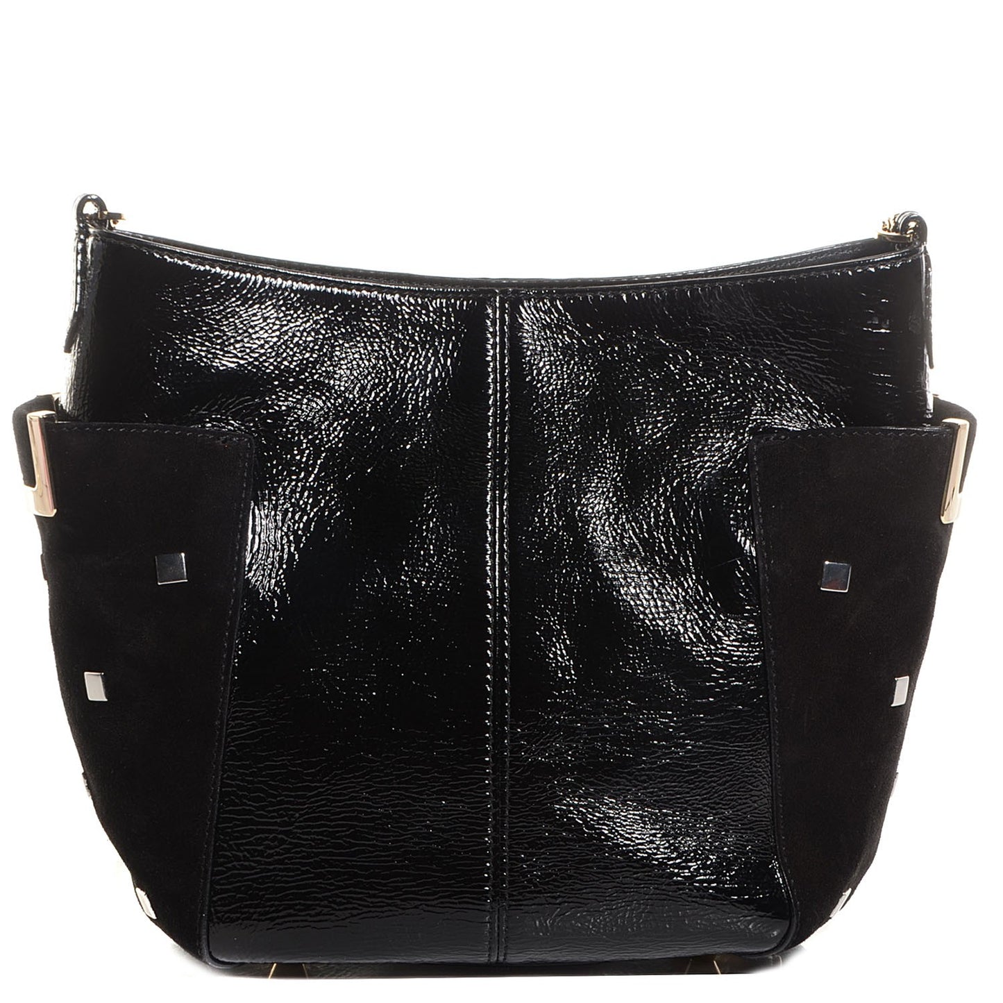 Crinkled Patent Small Anabel Crossbody Black