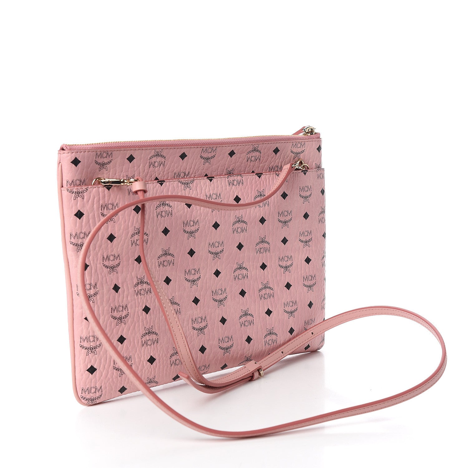 MCM Visetos Medium Crossbody Pouch Soft Pink 2 of 9