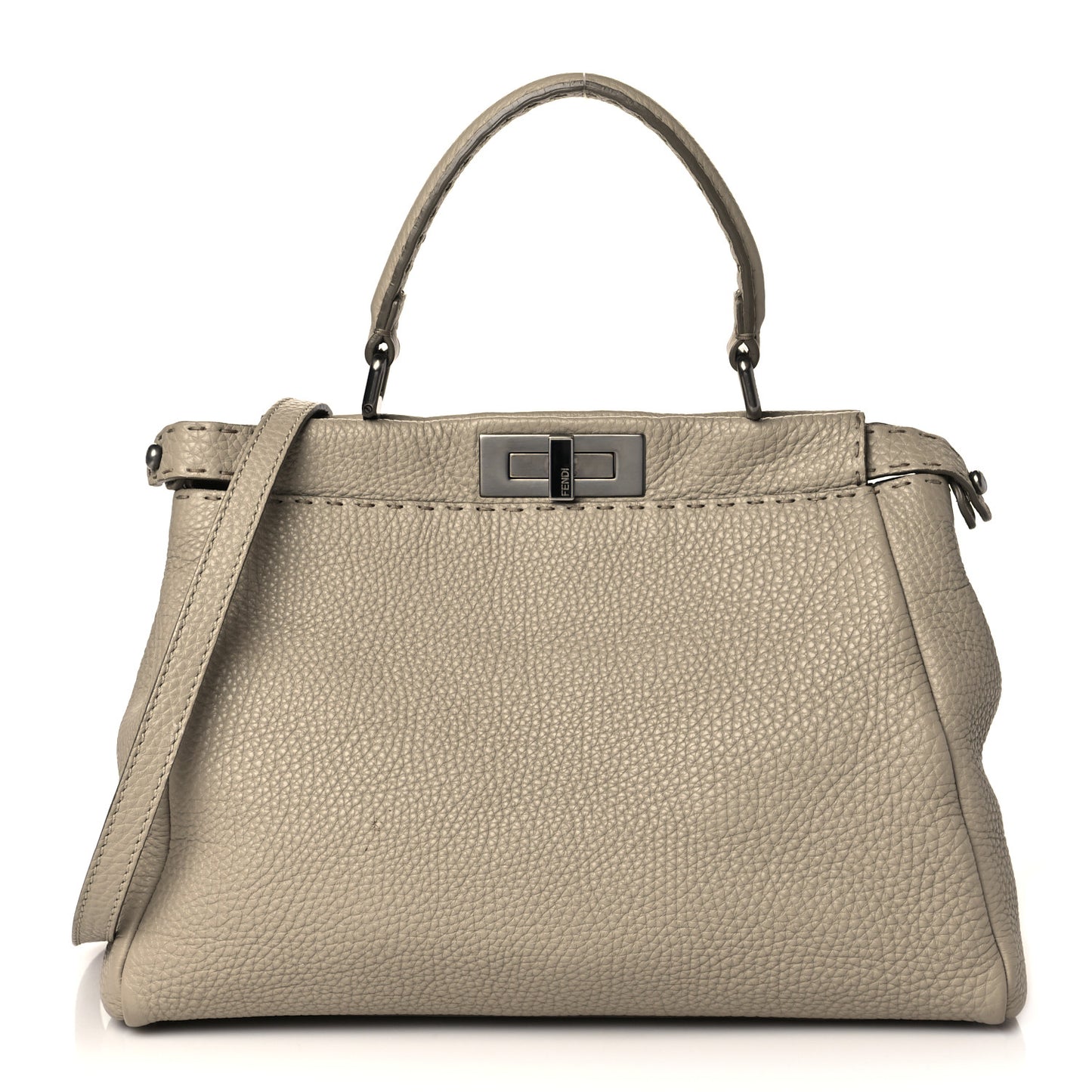 Cuoio Romano Selleria Medium Peekaboo Iconic Satchel Pietra Nocciola
