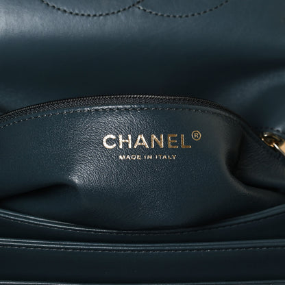 Chanel Lambskin Quilted Medium Trendy CC Flap Dual Handle Bag Blue 5 of 10