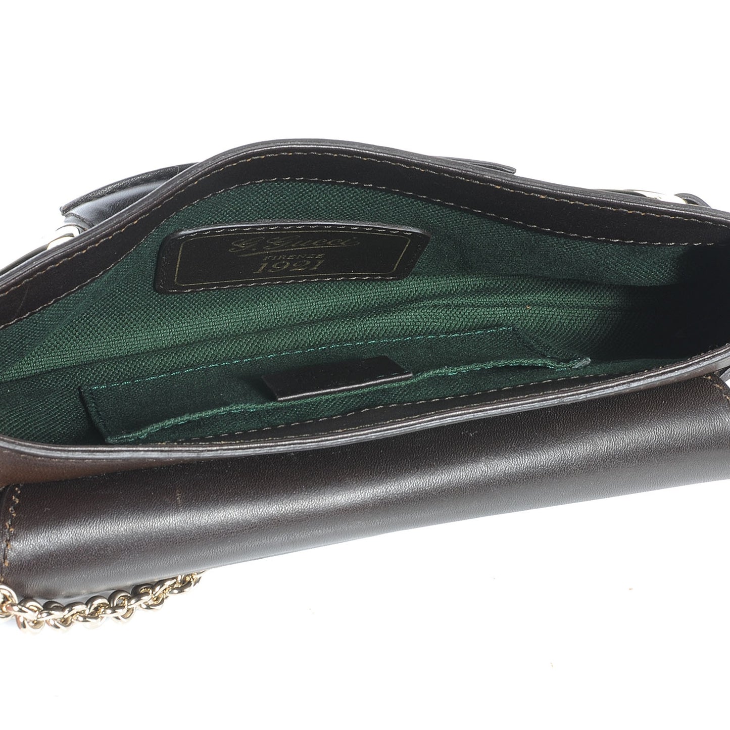 Leather Horsebit 1921 Clutch Bag Brown