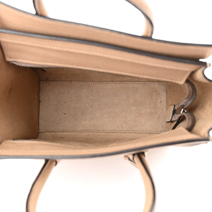 Celine Drummed Calfskin Nano Luggage Dune 5 of 20