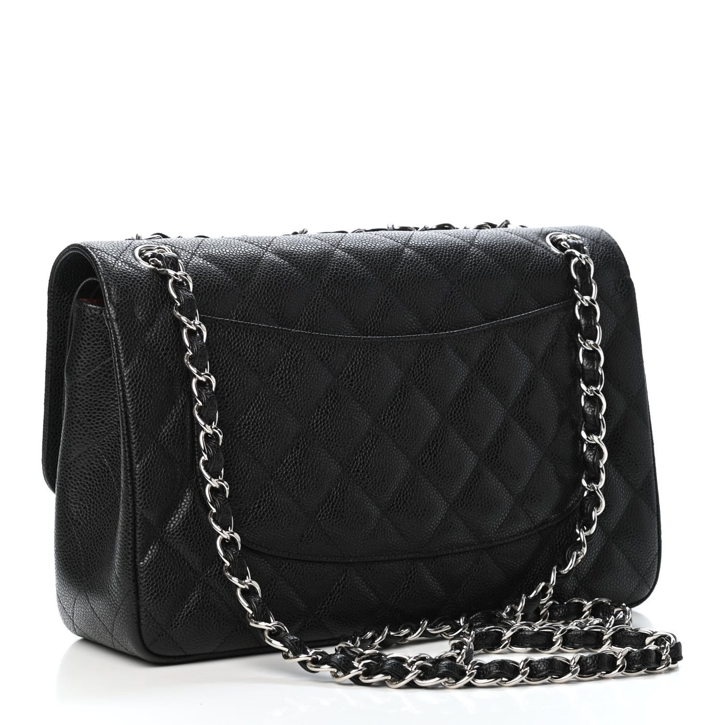 Caviar Quilted Jumbo Double Flap Black