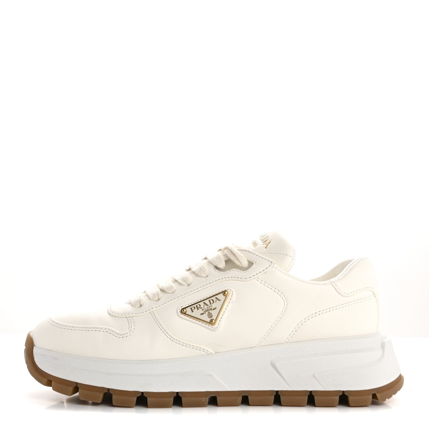 Prada Nappa Metal Triangle Logo Womens Prax 01 45mm Sneakers 40 Avorio 1 of 13
