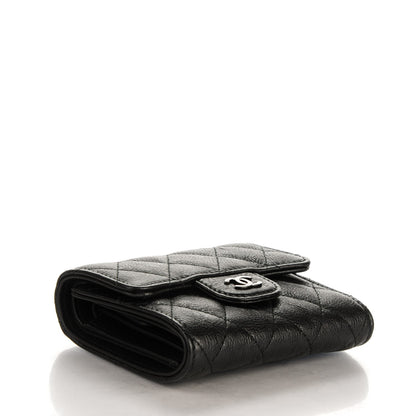 Chanel Calfskin Quilted Compact Flap Wallet So Black 4 of 7