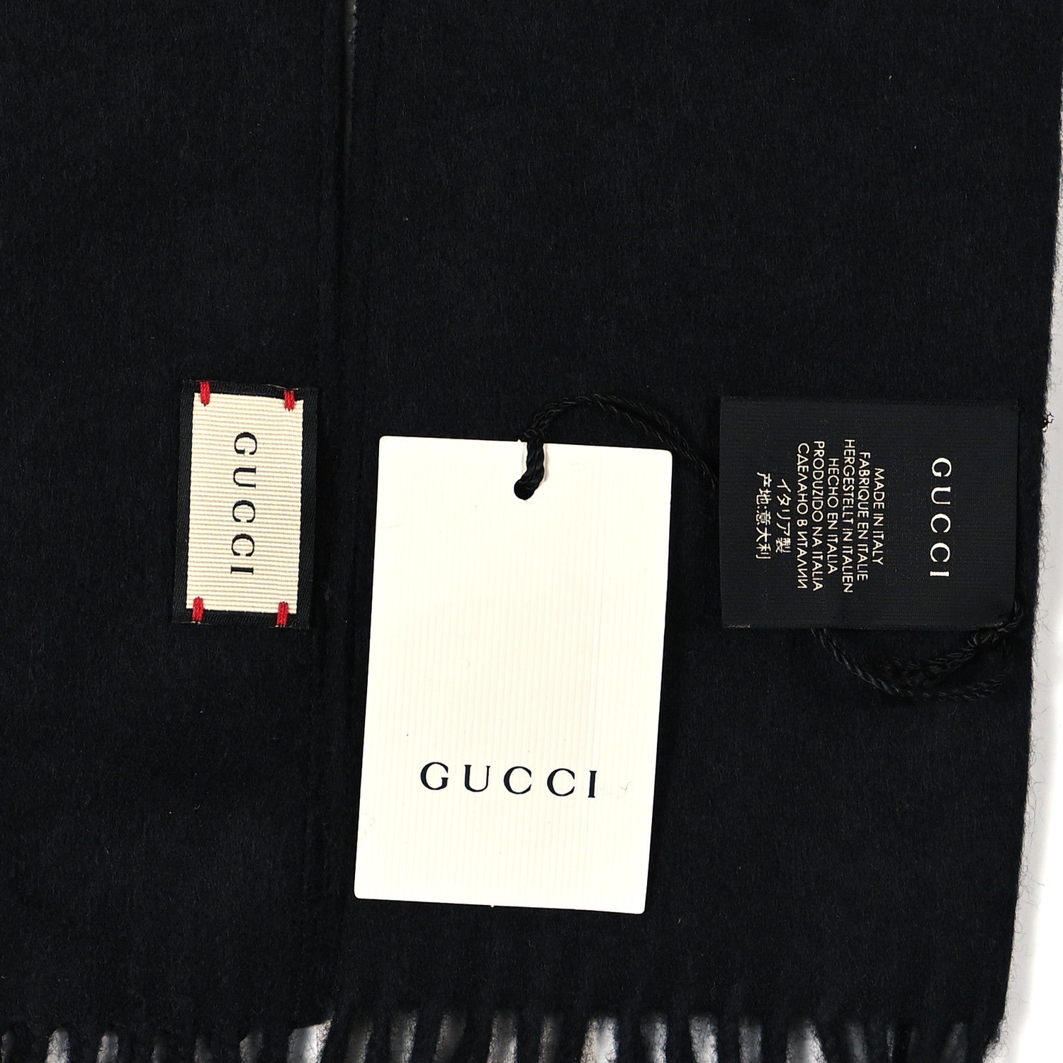 Gucci Silk Cashmere Sequins Guccy Scarf Black 3 of 3