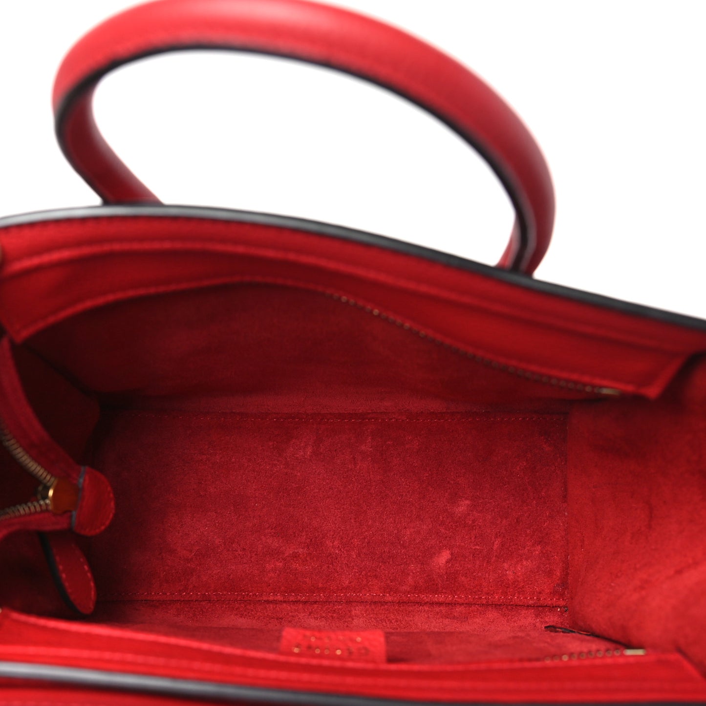 Drummed Calfskin Nano Luggage Red
