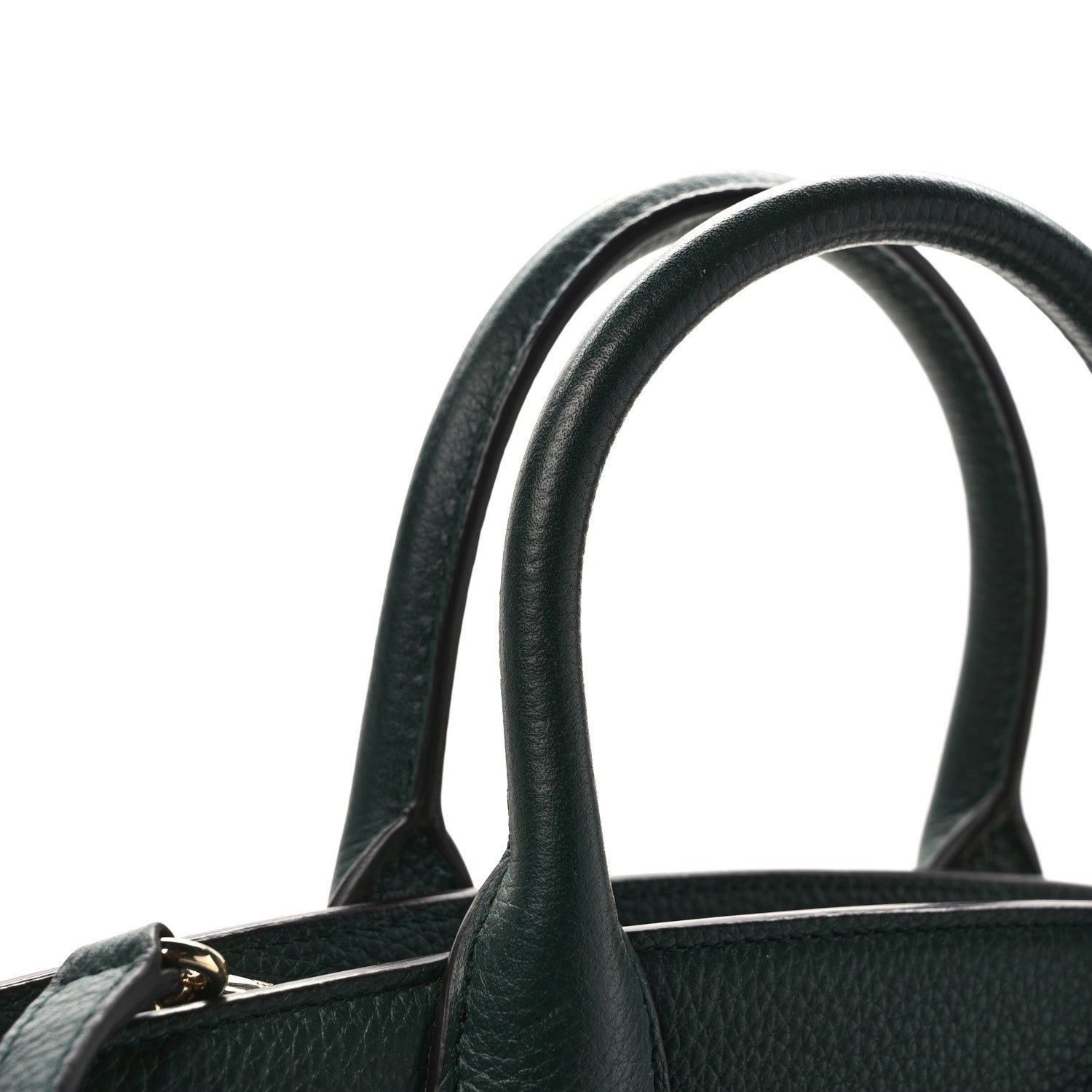 Salvatore Ferragamo Hammered Calfskin Medium Studio Top Handle Bag Dark Green 13 of 15