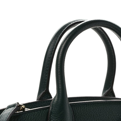 Salvatore Ferragamo Hammered Calfskin Medium Studio Top Handle Bag Dark Green 13 of 15