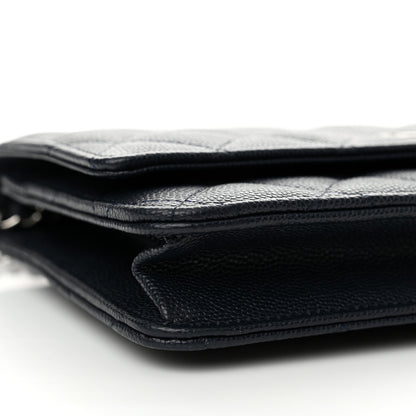 Chanel Caviar Quilted Wallet on Chain WOC Navy Blue 10 of 14