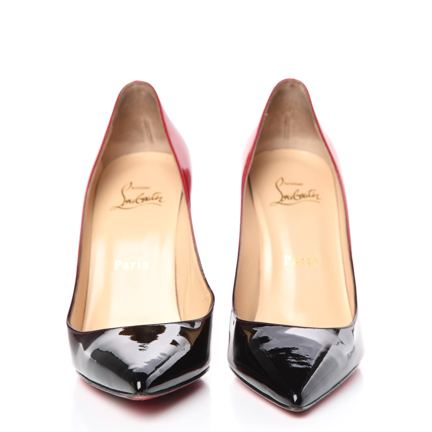 Christian Louboutin Patent Degrade Decollete 100 Pumps 37 Black Red 2 of 15