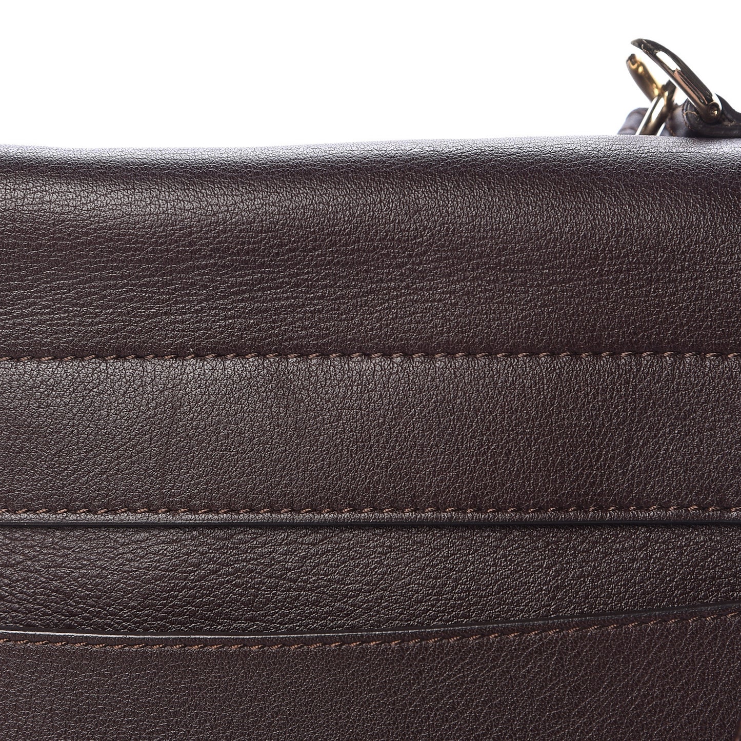 Smooth Calfskin Suede Medium Faye Day Shoulder Bag Carbon Brown