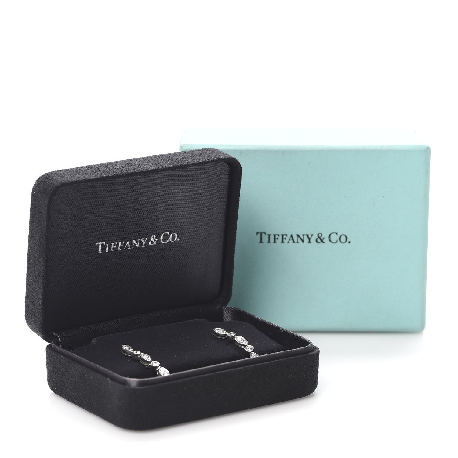 Tiffany Platinum Diamond Jazz Earrings 5 of 5