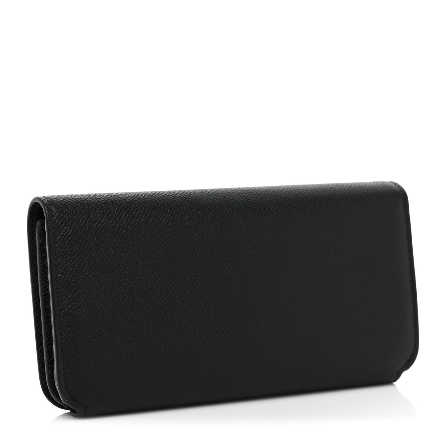 Grained Calfskin BB Thin Money Wallet Black