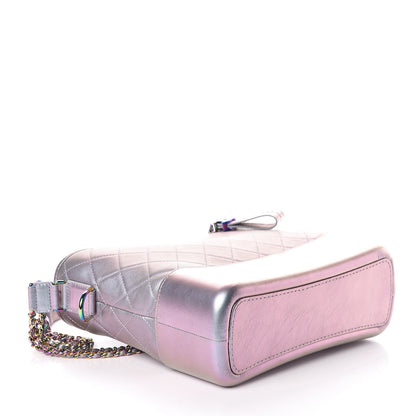 Chanel Iridescent Lambskin Calfskin Quilted Medium Gabrielle Hobo Light Purple 4 of 11