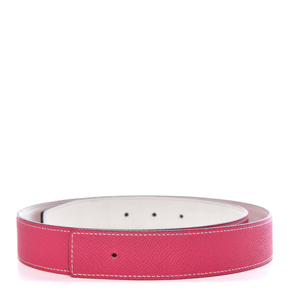 Hermes Epsom Swift 32mm Belt Strap 85 Rose Tyrien White 1 of 7