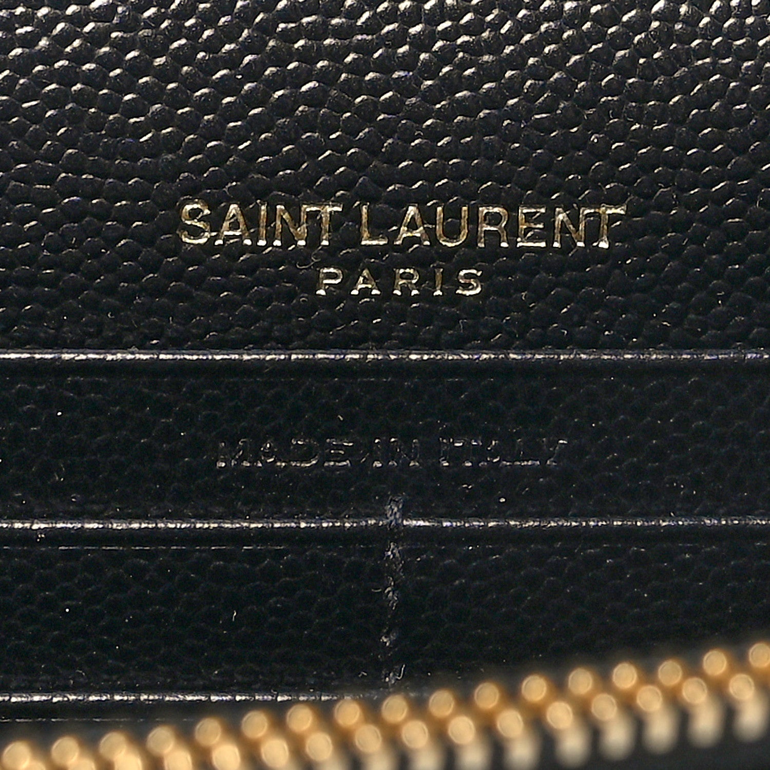 Saint Laurent Grain De Poudre Matelasse Chevron Monogram Envelope Chain Wallet Black 6 of 10