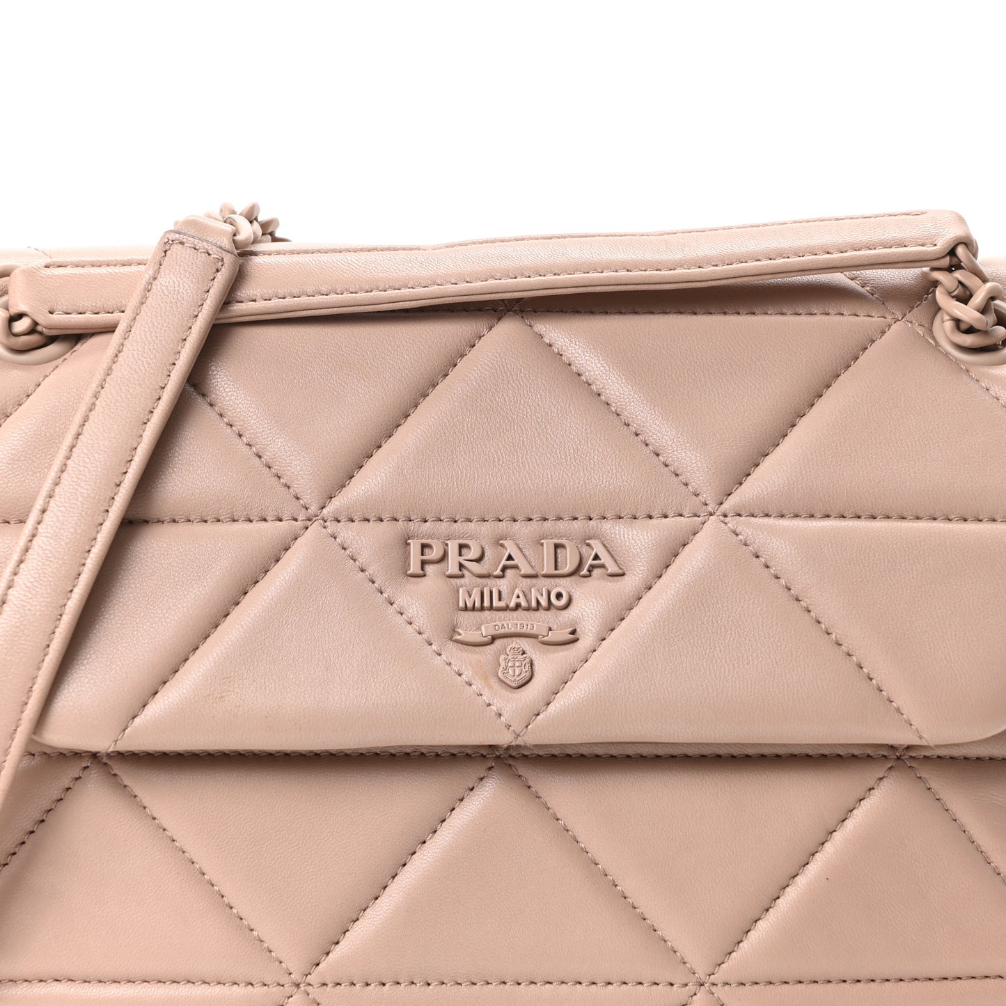 Nappa Triangle Stitched Large Spectrum Bag Cipria
