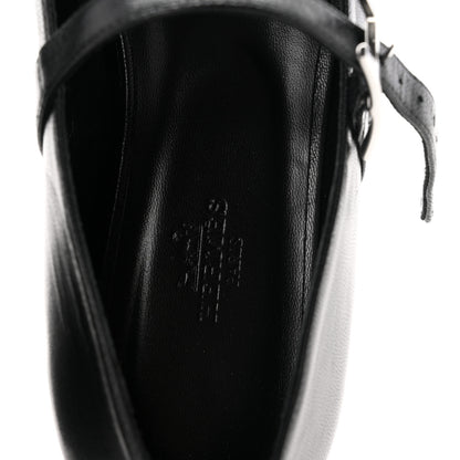 Hermes Goatskin Jane Ballet Flats 38.5 Black 8 of 10
