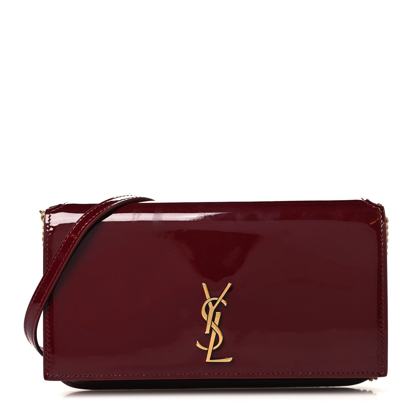 Patent Monogram Phone Holder Crossbody Chataigne