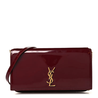 Saint Laurent Patent Monogram Phone Holder Crossbody Chataigne 1 of 9