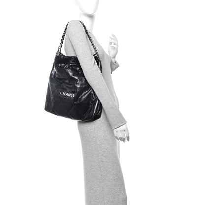 Chanel Shiny Calfskin Quilted Chanel 22 Black 2 of 11