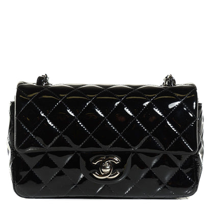 Chanel Patent Calfskin Quilted Mini Rectangular Flap Black 1 of 9