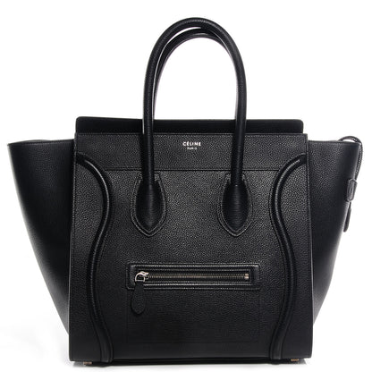 Celine Drummed Calfskin Mini Luggage Black 1 of 9