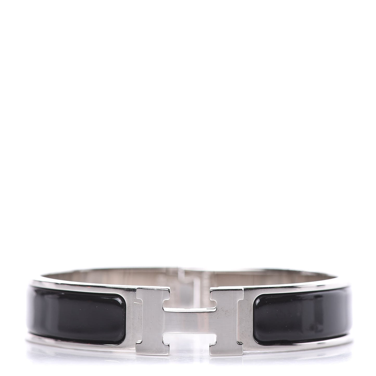 Enamel Narrow Clic Clac H Bracelet PM Black