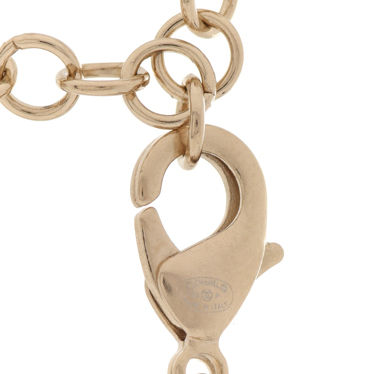 Chanel Metal Chain Link CC Medallion Choker Necklace Gold 5 of 6