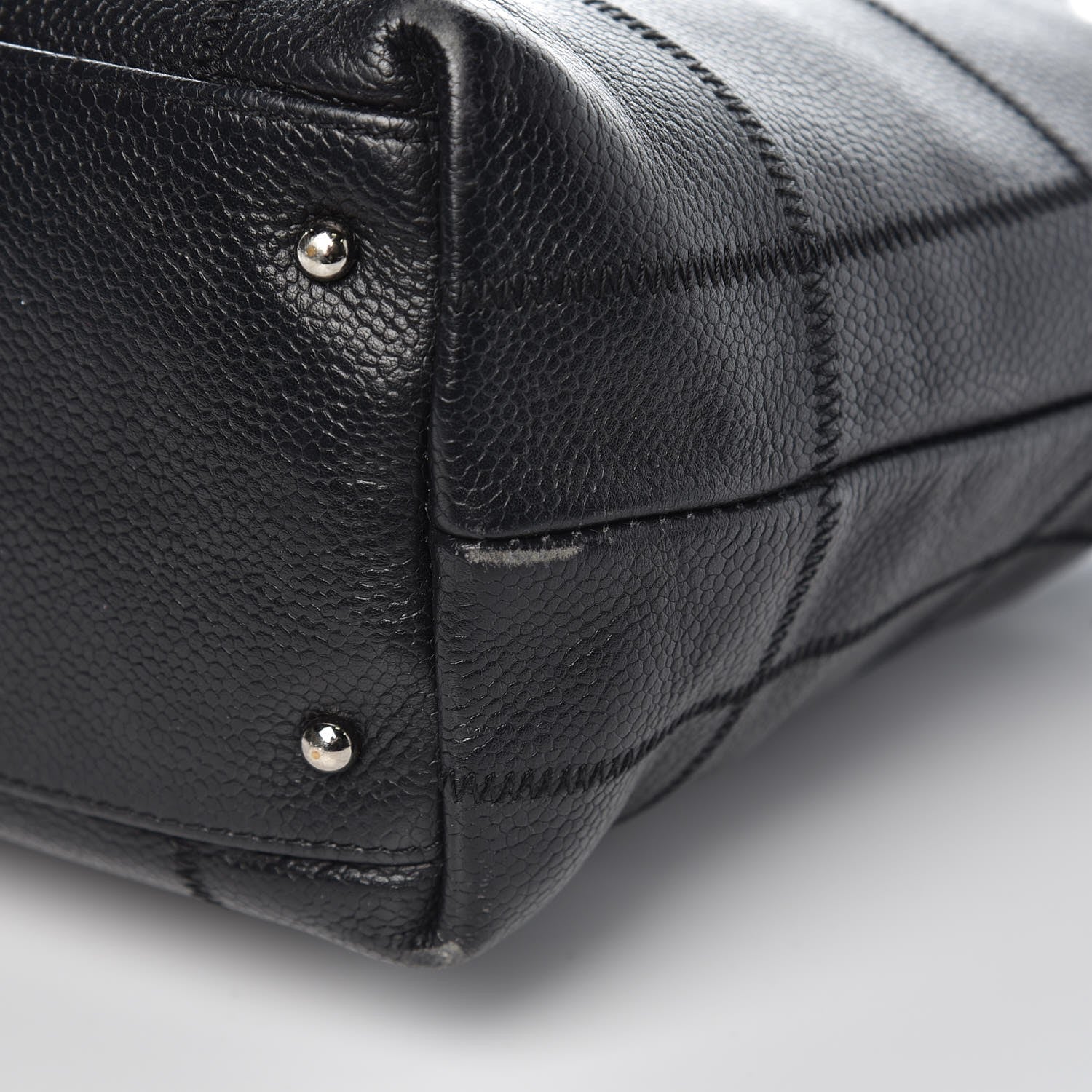 Chanel Caviar Square Stitched Tote Black 21 of 28