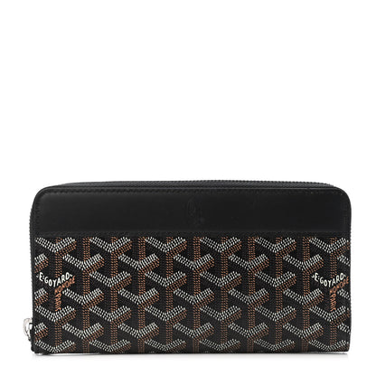 Goyard Goyardine Matignon Zip Around GM Wallet Black 1 of 4