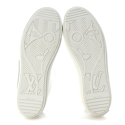 Louis Vuitton Calfskin Charlie Mens Sneakers 9 White Green 7 of 10