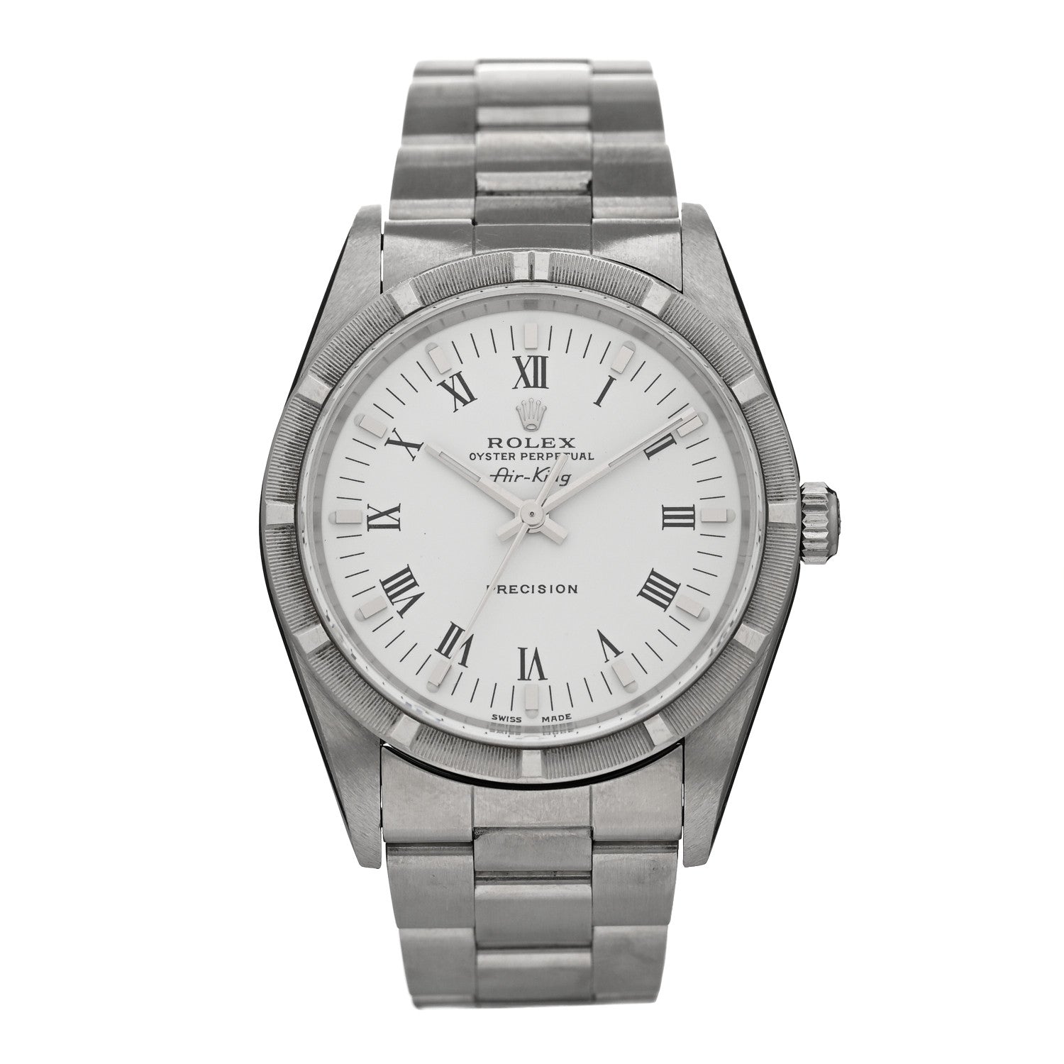 Rolex Stainless Steel 34mm Oyster Perpetual Air-King Precision Watch White Roman 14010M 1 of 4