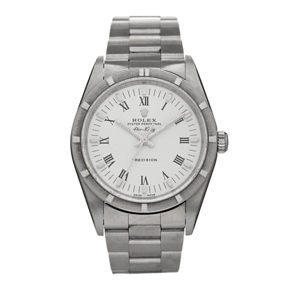 Rolex Stainless Steel 34mm Oyster Perpetual Air-King Precision Watch White Roman 14010M 1 of 4