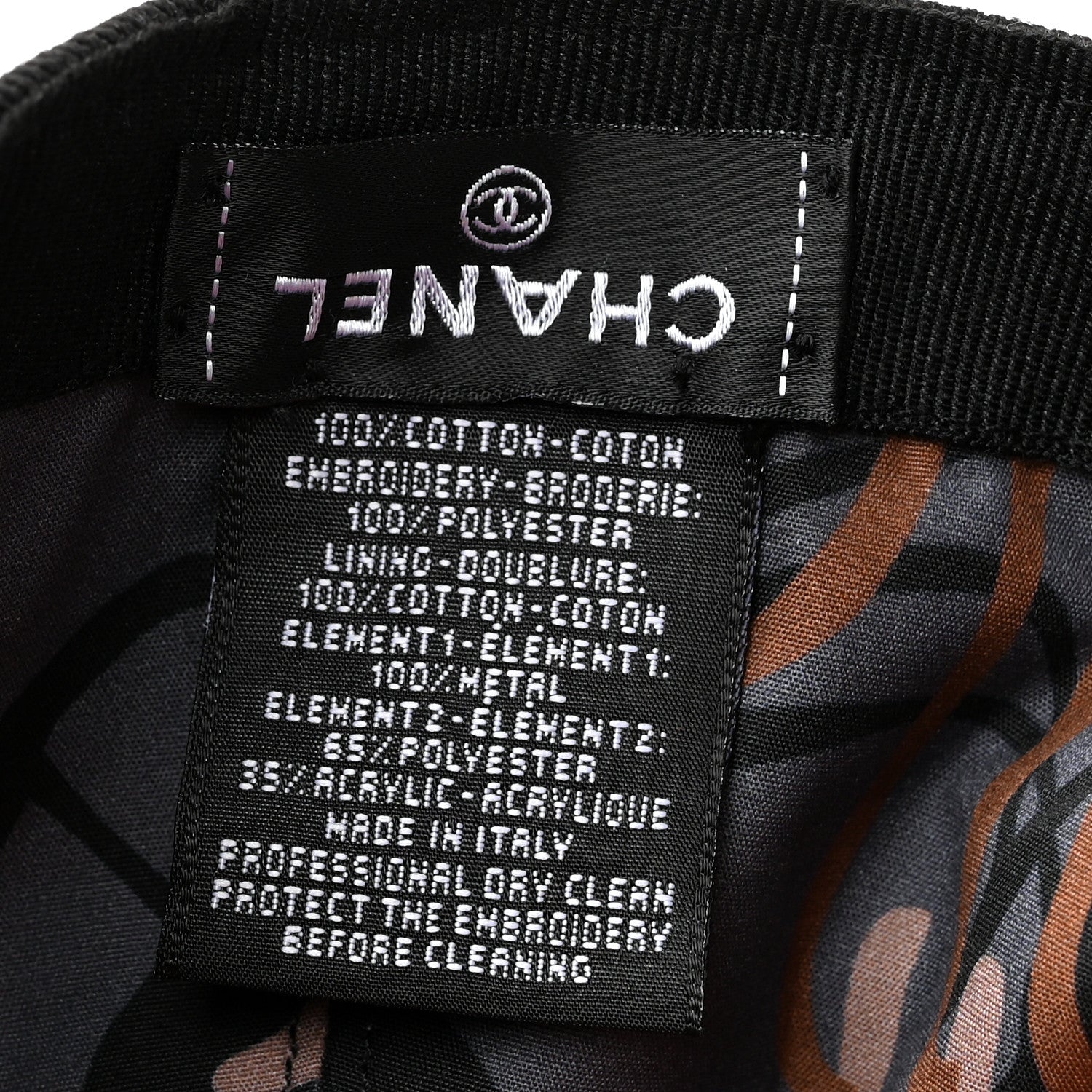 Chanel Cotton CC Cap Hat Black Coral 7 of 7