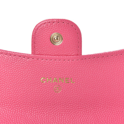 Chanel Caviar Quilted Flap Card Holder Wallet Pink 6 of 9