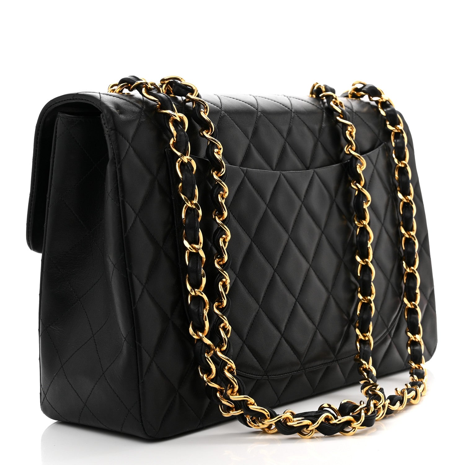 Chanel Lambskin Quilted XL Jumbo Single Flap Black 3 of 10