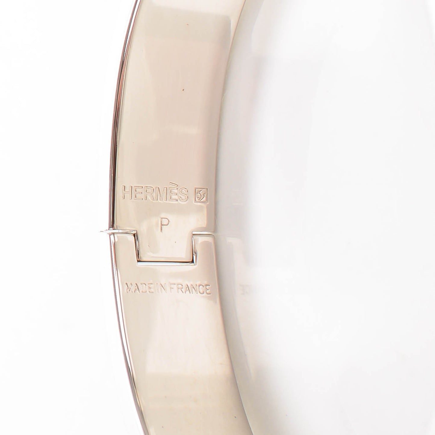 Enamel Narrow Clic Clac H Bracelet GM White