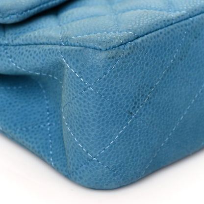 Chanel Iridescent Caviar Quilted Medium Double Flap Blue 8 of 12