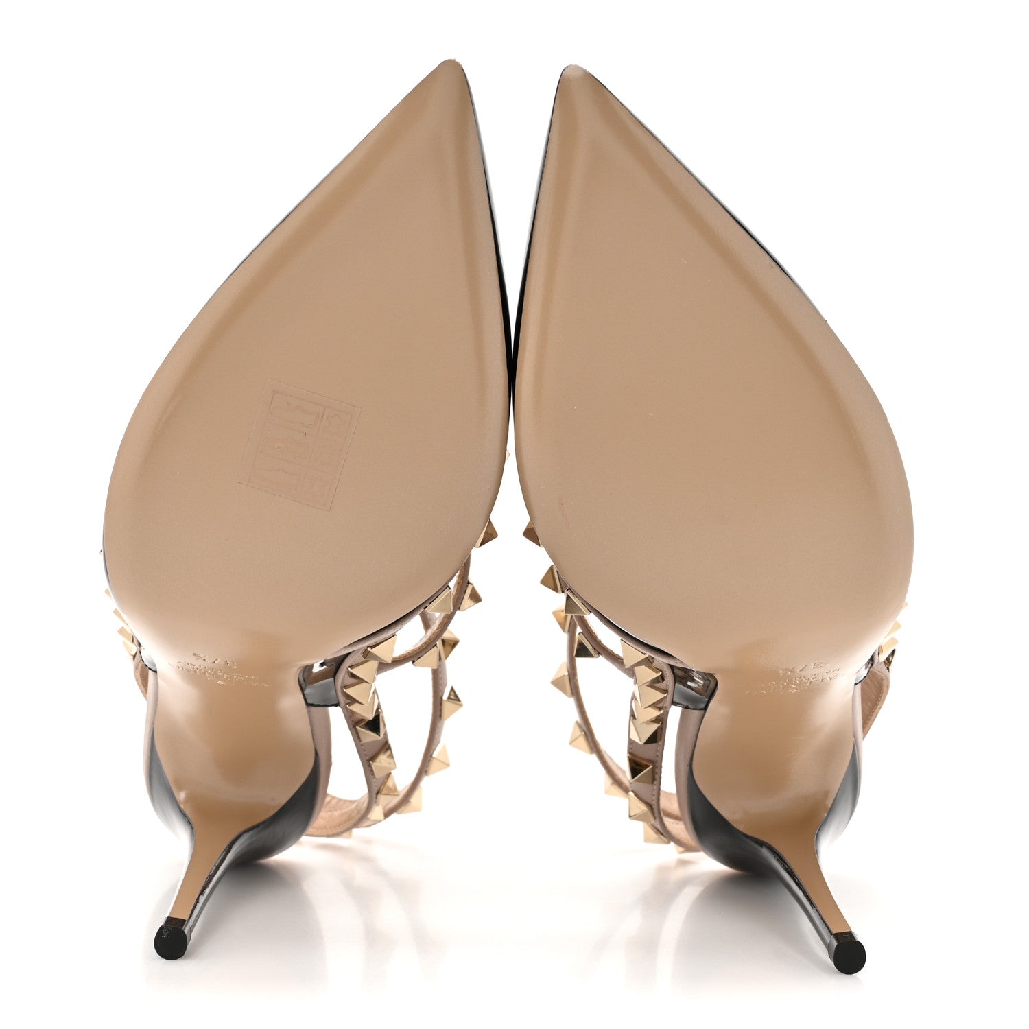 Valentino Garavani Patent Nappa Rockstud Ankle Strap 100mm Pumps 37.5 Black Poudre 6 of 12