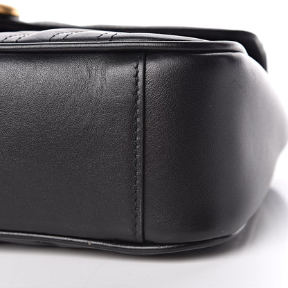 Gucci Calfskin Matelasse Small GG Marmont Shoulder Bag Black 6 of 9